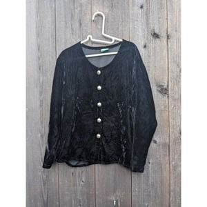Vintage Coldwater Creek Velvet Cardigan with Concho Buttons